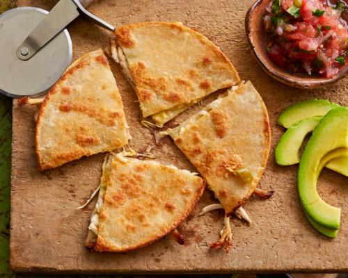 Chicken Chili and Cheese Quesadillas